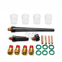 21pcs Heat-Resistance Glass Copper Collet Electrode Holder Gun Breech Suit Suitable for Tig Welding Torch WP-9/20/25 2
