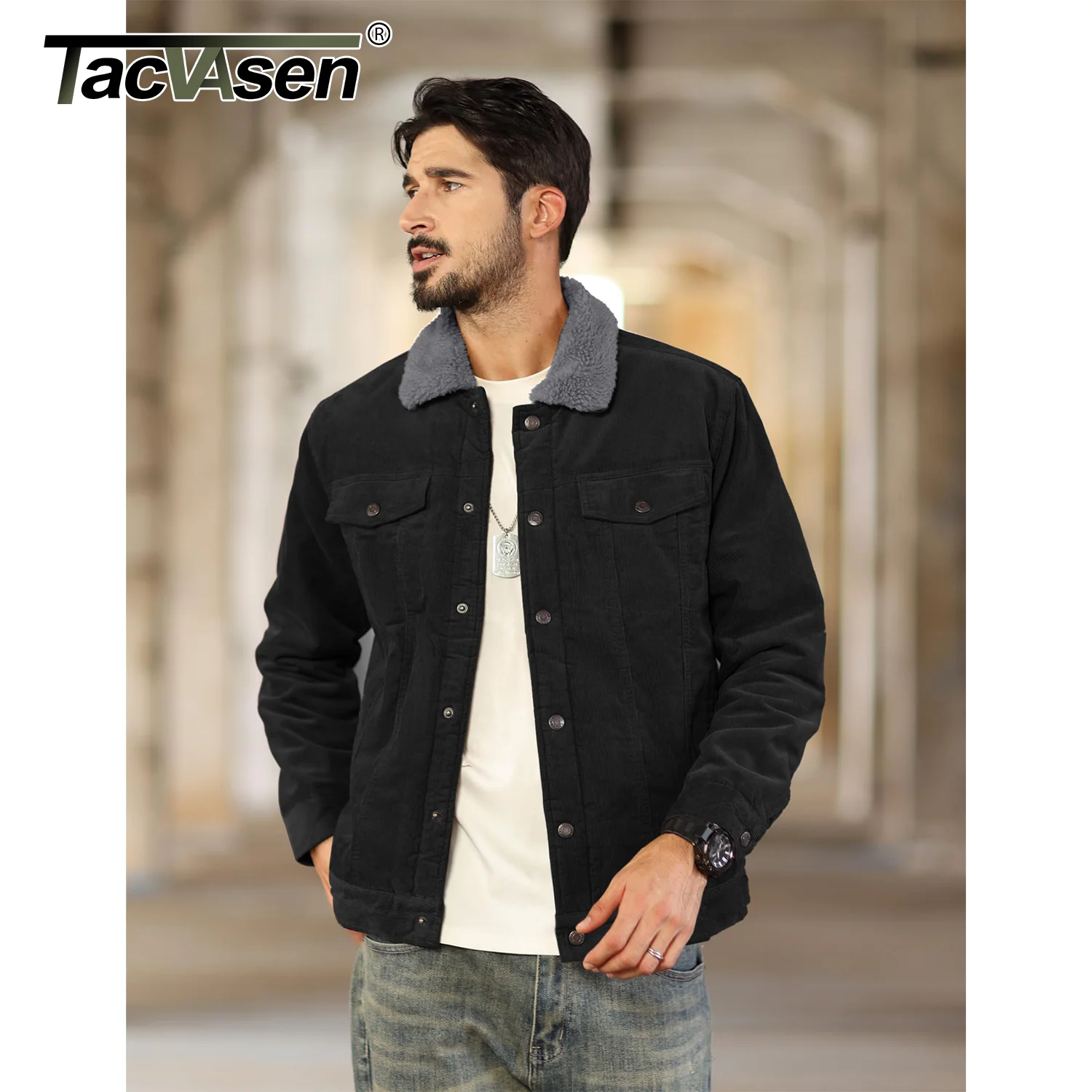 Giacca Uomo In Velluto A Coste Con Interno Sherpa - Calda, Invernale, Con Tasche, Taglie S- XL