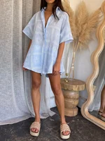 Fashion Vacation Playsuit Women Summer Clothes Boho Graphic Print Single Breasted Short Sleeve Shorts Jumpsuit y2k Streetwear - Image 5