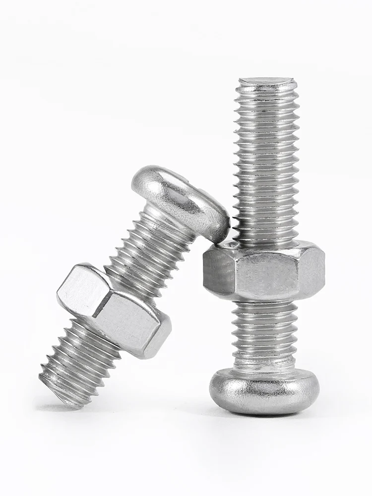 M1 M1.2 M1.4 M1.6 M2 M2.5 Mini Round Head Phillips Bolt Nuts Combination 304 Stainless Steel Pan Head Screws Hexagon Nuts Sets stainless steel screws stainless steel nut