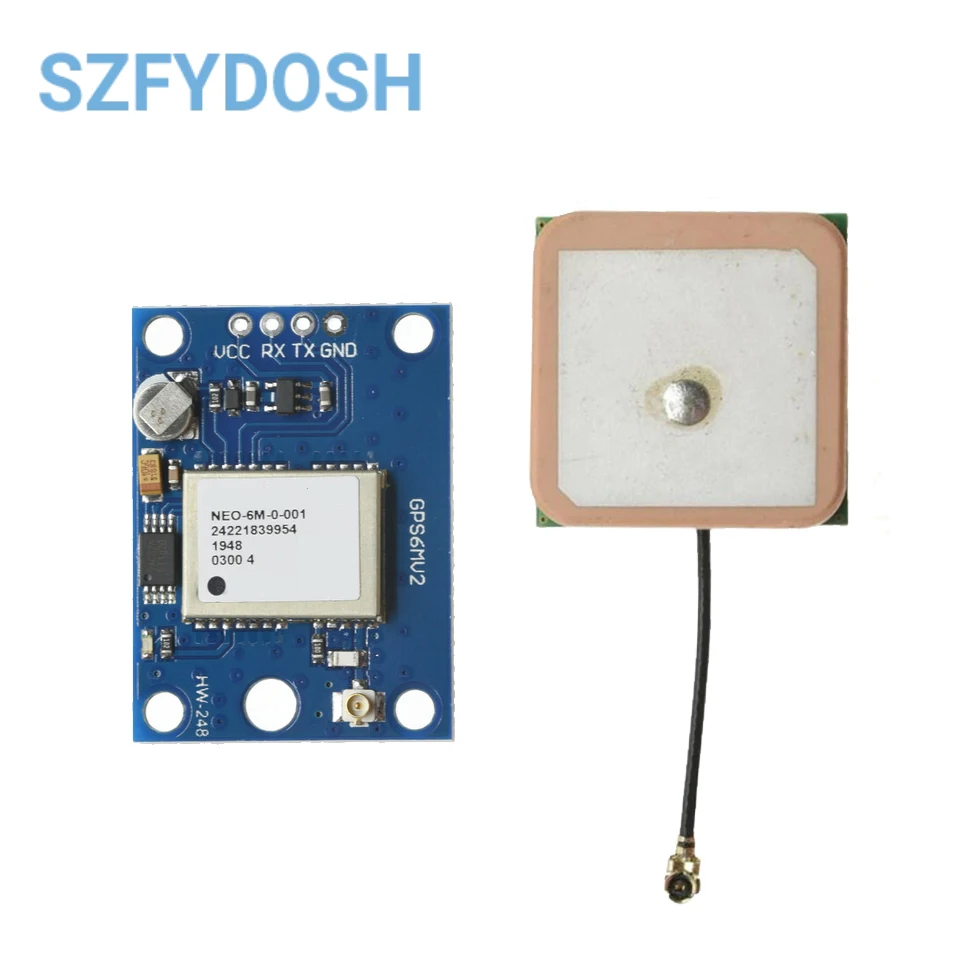 Module GPS NEO-7M NEO-6M NEO-M8N NEO-M9N avec antenne céramique et connecteurs exposés