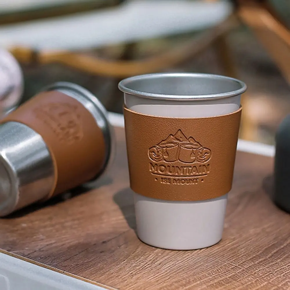 Portable Hot Resistant Heat Insulation Cover Water Cup Leather Cup Cover Stainless Steel Sleeve Sleeve Protective cup cover
