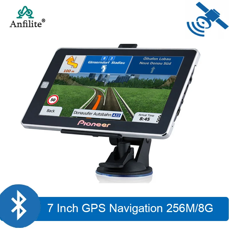 

7-дюймовый TFT LCD HD 800*480 грузовик bluetooth AVIN DDR3 256M 8 Гб windows CE 6,0 Автомобильный GPS-навигатор с солнцезащитным козырьком