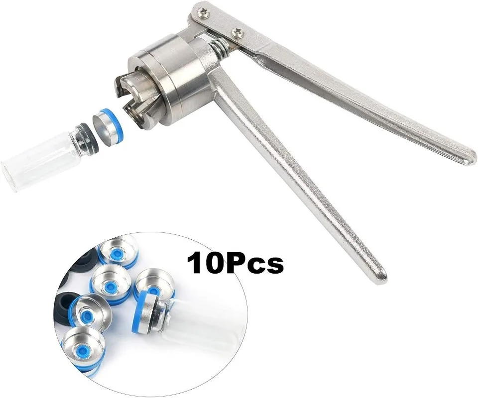 Manual Vial Crimper Aluminum&Plastic Flip Off Caps Hand Sealing Machine (20mm Aluminium-Plastic Cap)