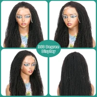 MELODIE 200% Density 13x4 Afro Kinky Curly Human Hair Wig Remy Hair 13x6 HD Transparent Lace Frontal Wig Curly Lace Front Wigs 2