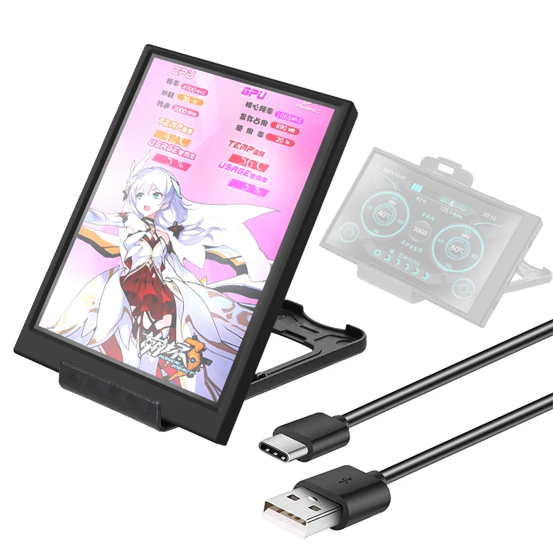 3.5 Inch IPS Type-C Secondary Screen Computer CPU GPU RAM HDD MonitorUSB Display For Freely AIDA64 mini monitor