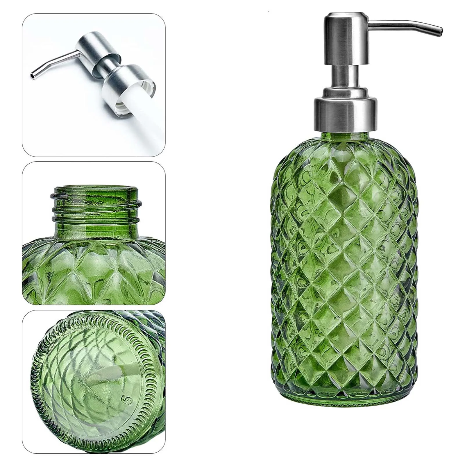 Glass Soap Dispenser Maual Liquid Soap Dispenser Bottle Refillable 304 Stainless Steel Pump Laundry Hotel Kitchen soap dispenser soap dispenser bottle