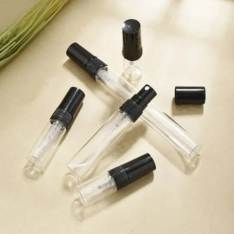 5PCS 10ML Clear Mini Perfume Glass Bottle Empty Cosmetic Bottle Sample Test Tube Thin Glass