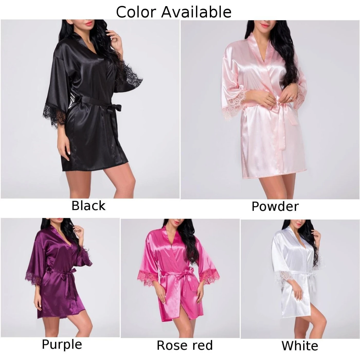 Women Pajama Sets Lace Nightdress Sexy Solid Color Sleepwear Lingerie Satin Robes Nightwear Пижама Женская - Image 6