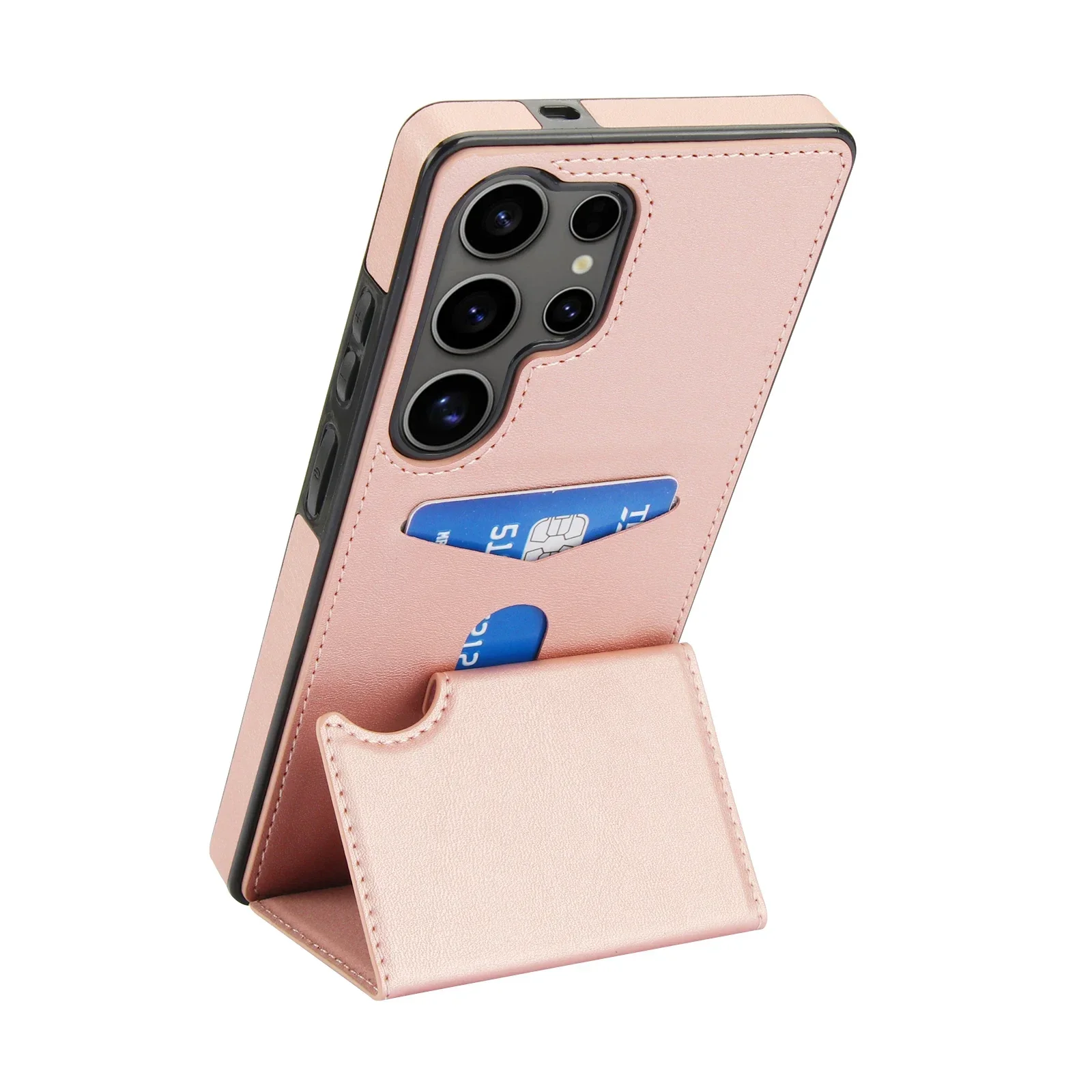 Luxury Leather Wallet Case with Card Holder and Shockproof Back Cover