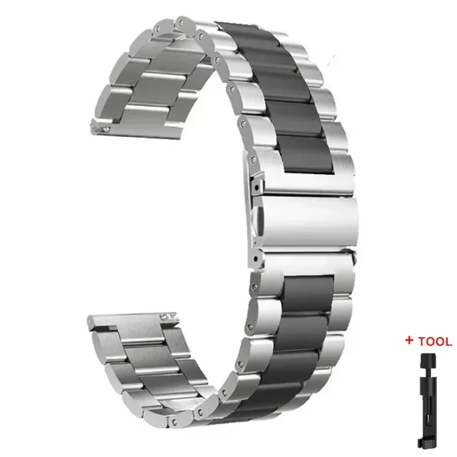 Stainless Steel Smartwatch Bracelet, 20mm/22mm Strap