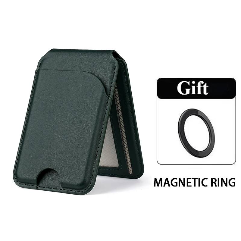 Luxury Leather Magnetic Wallet Case with Detachable Card Holder and Foldable Stand