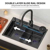 Kitchen Sink Nano 304 Stainless Steel Household Washbasin Sink Large Single Slot With Knife Holder Above Counter/Undermount Sink 2