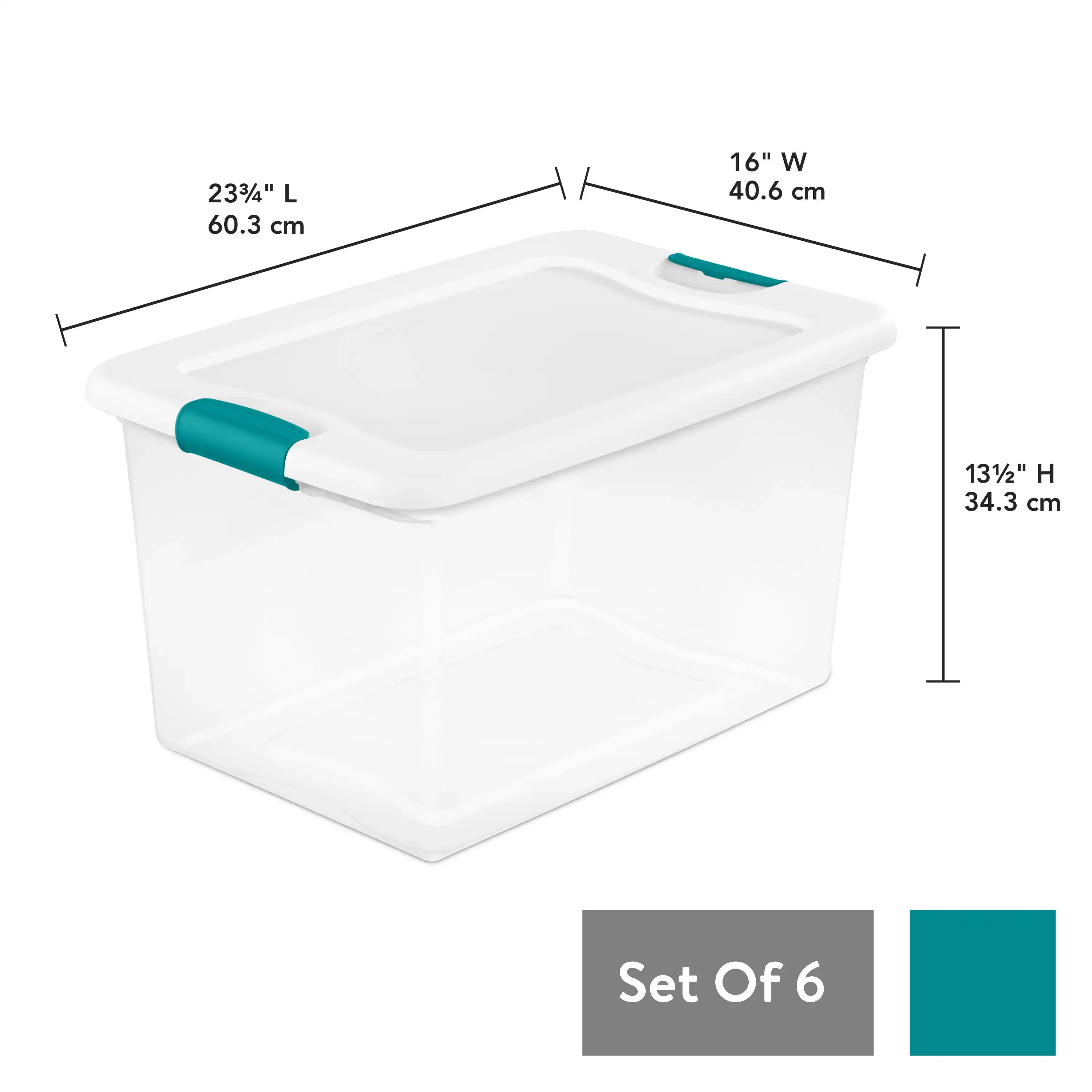  Sterilite 64 Quart Clear Multipurpose Plastic Storage