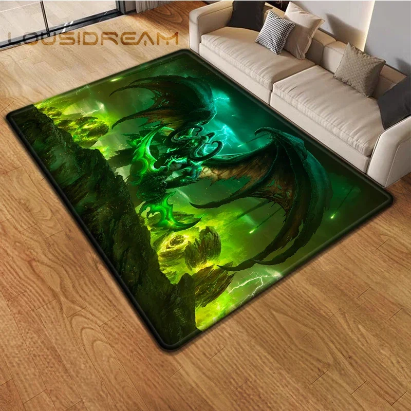 thumbnail image 1 of Game World of Warcraft Carpet for Living Room Rugs Camping Stranger Things Picnic Mat Anti-Slip E-sports Rug Yoga Mat Fans Gift, 1 of 5
