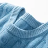 Class A 100% Pure Cashmere Sweater Men's Round Neck Pullover Casual Twisted Flower Knit Bottom Sweater Thick In Autumn Winter 2