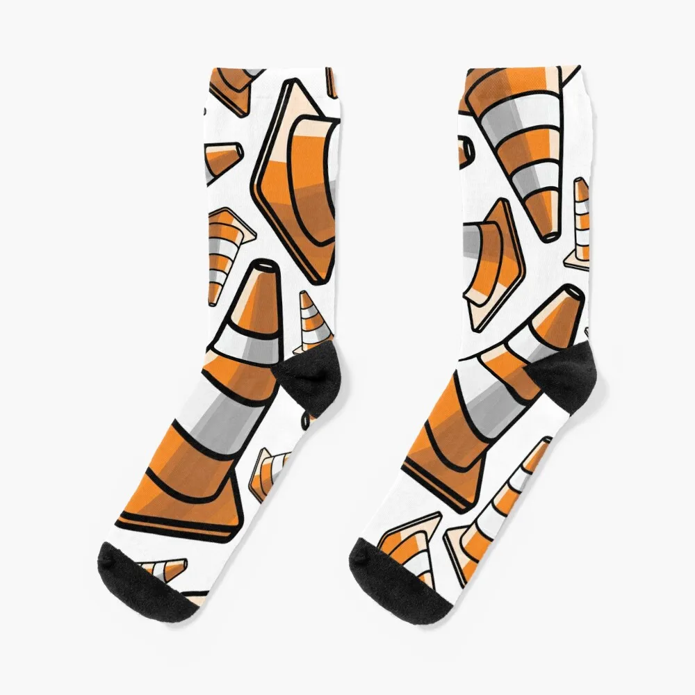 

Traffic Cone - Orange and White Pattern Socks hiphop Men's gifts cool Woman Socks Men's