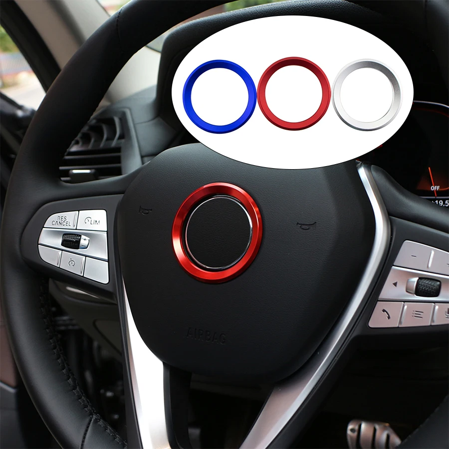 Premium Aluminum Steering Wheel Logo Trim Cover