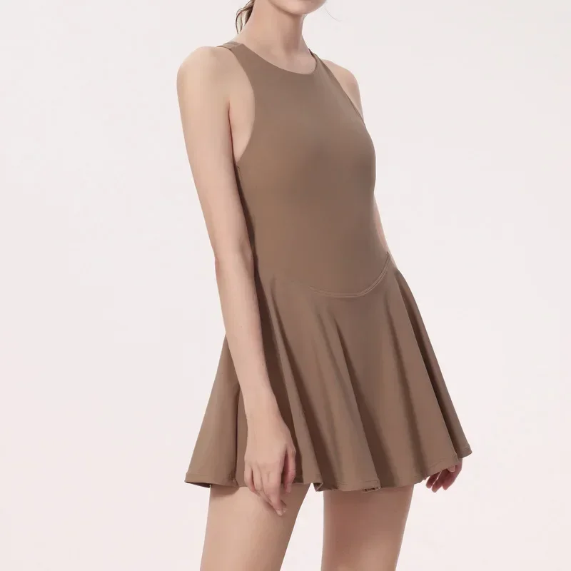 Tennis Dresses Summer Simplicity Slim Fashions Quick Drying Permeability A-line Short Skirt with Liner Outdoor Sports Skirts