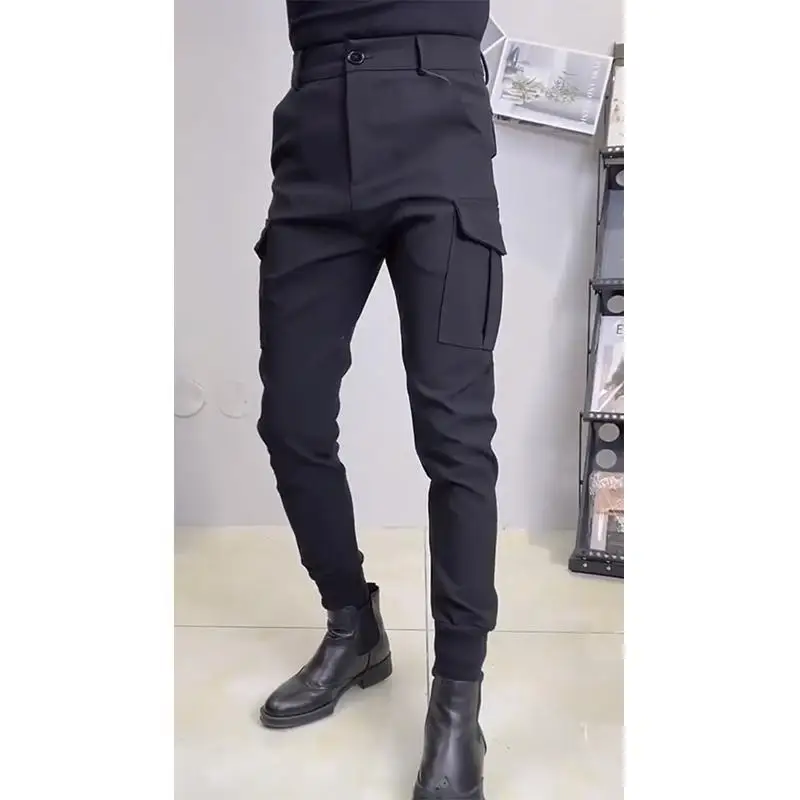 

2023 Casual Cargo Pants Streetwear Joggers Pants Men Long Straight Trousers High Street High Quality Slim Harem Trouser Male L99