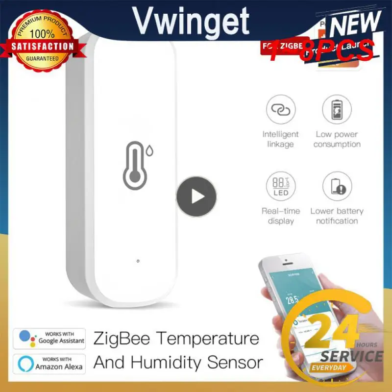 

1~8PCS Tuya WiFi Temperature And Humidity Detector Independent Electronic Thermometer Sensor Smart Home Indoor Alexa