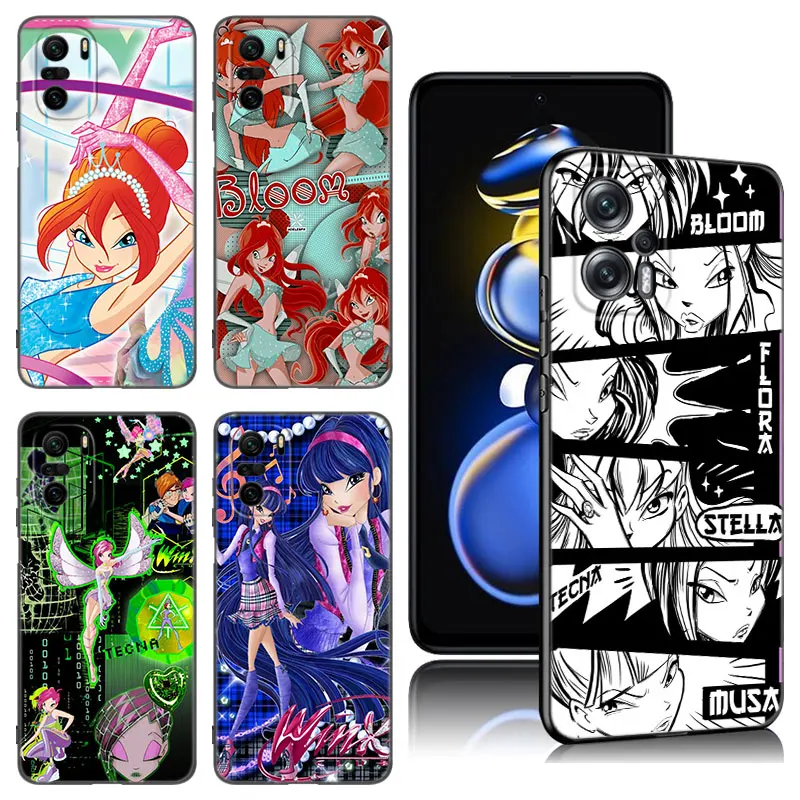 Custodia Per Telefono Girl W-Winx Clubs Per Xiaomi Poco X3 X4 Nfc F5 M2 M3 M4 M6 X5 Pro F3 F4 Gt 5G C31 C55 M5S Cover In Silicone Nero