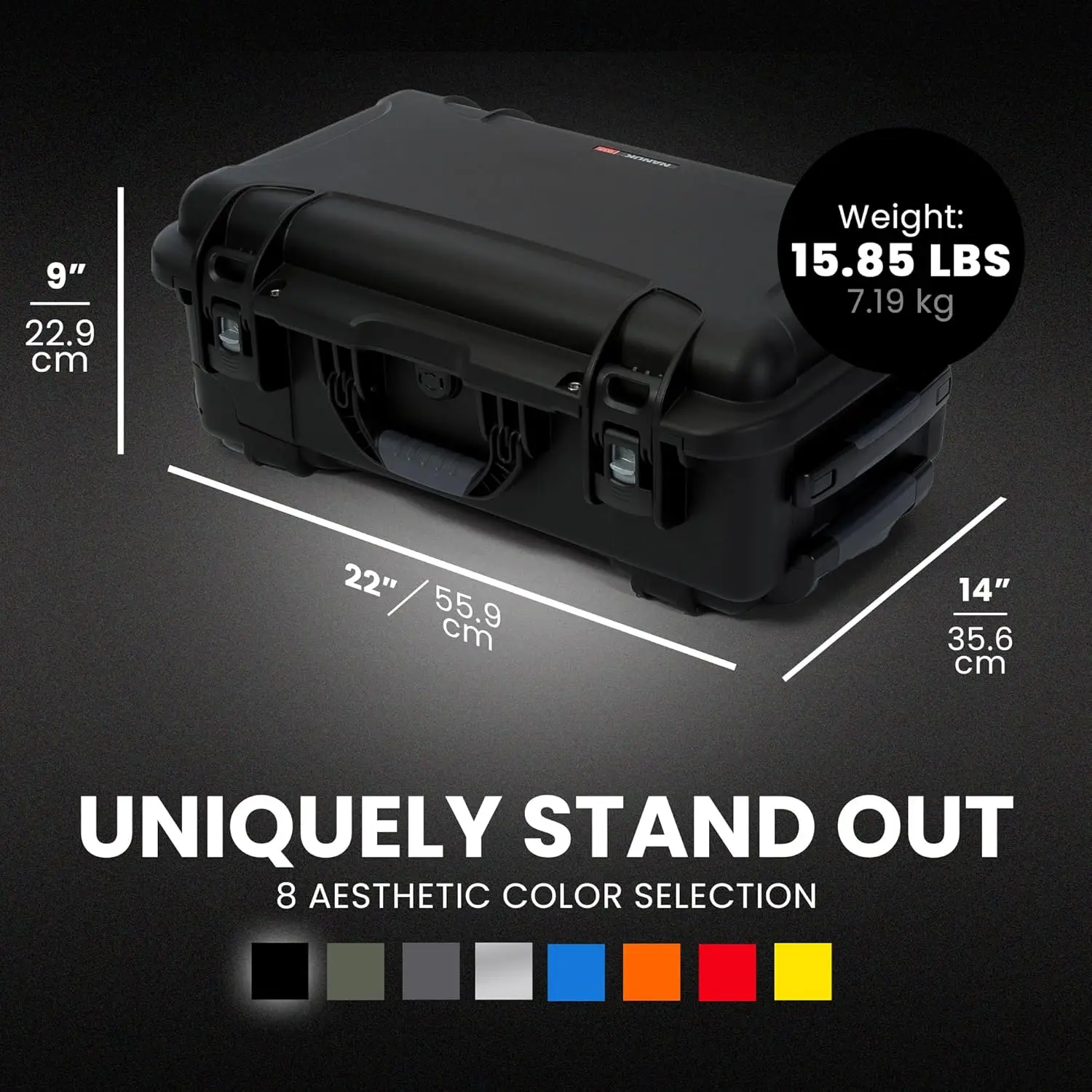 935 Pro Photo Kit &ndash; Waterproof Travel Camera Hard Case with Padded Dividers and Wheels, 22&rdquo; x 14&rdquo; x 9&rdquo;