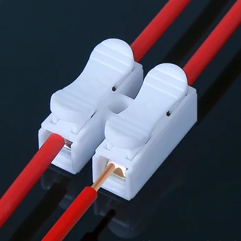 CH2 빠른 스플라이스 잠금 와이어 커넥터 2 핀 전기 케이블 터미널 21x17x13mm, 와이어에 간편하게 접합