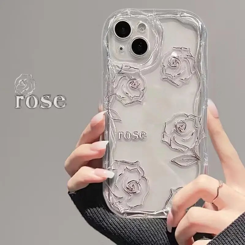 Floral Shockproof Soft Clear Phone Case