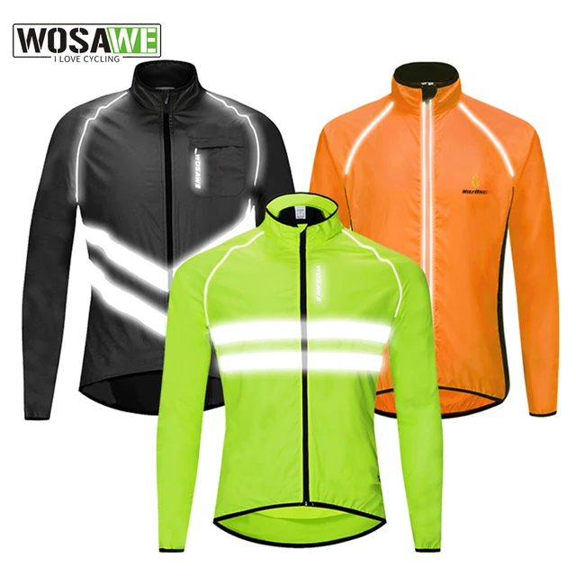 WOSAWE-Chaqueta de ciclismo para hombre, cortavientos resistente al viento, impermeable, ligera, para montar en bicicleta, chaleco reflectante _ - Mobile