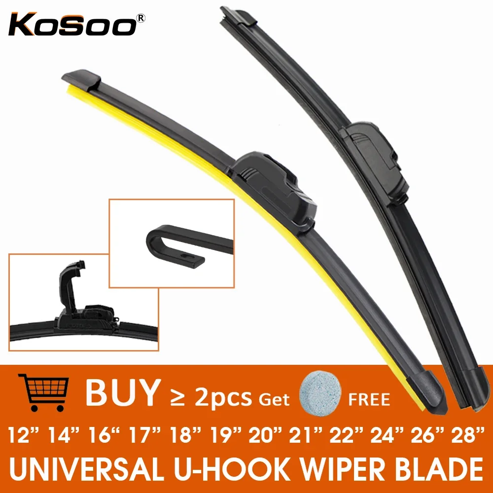 Car Windshield Wiper blades U-type Universal Frameless Bracketless 12"14"16"17"18"19"20"21"22"24"26"28"
