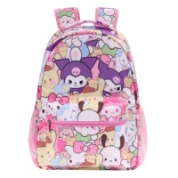 Sanrio Kuromi Hello Kitty Kawaii Backpack Boy Girls School Laptop Bag Shoulders Casual Travel Hiking Camping Lightweight Daypack 3