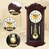Creative Chinese Wall Clock Retro Living Room Silent Pendulum Swing Clocks Imitation Wood Quartz Clock Duvar Saati Gift FZ693 5
