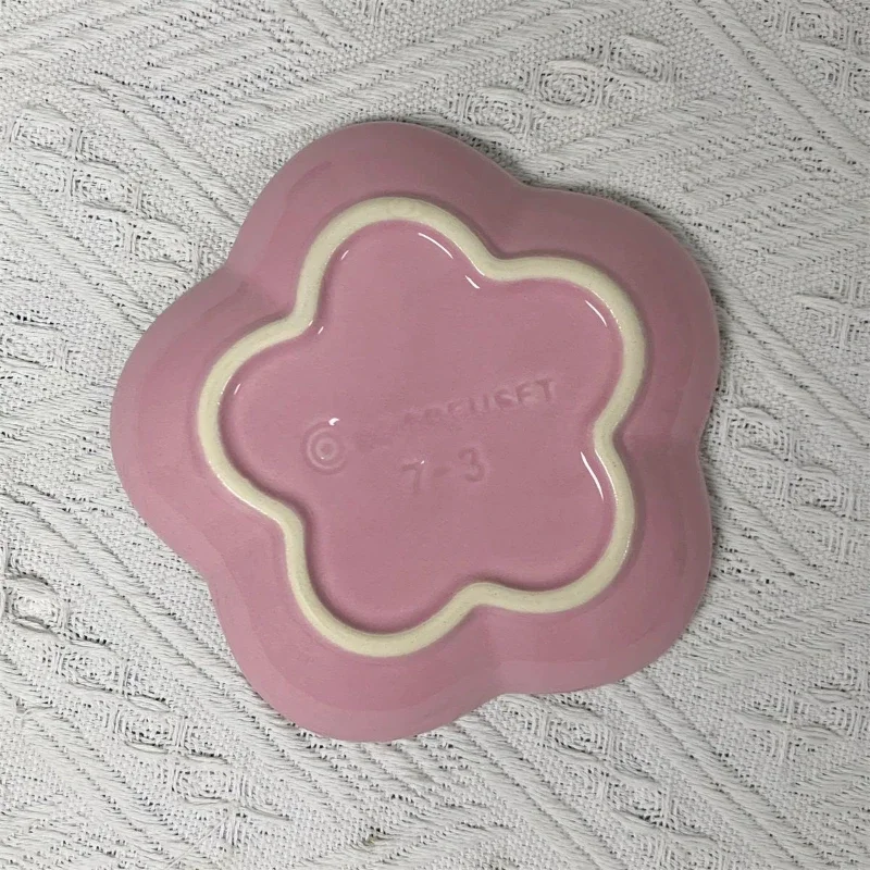 Ceramic Dish Plum Blossom 5.5Inches 14cm Rainbow Flower Shaped