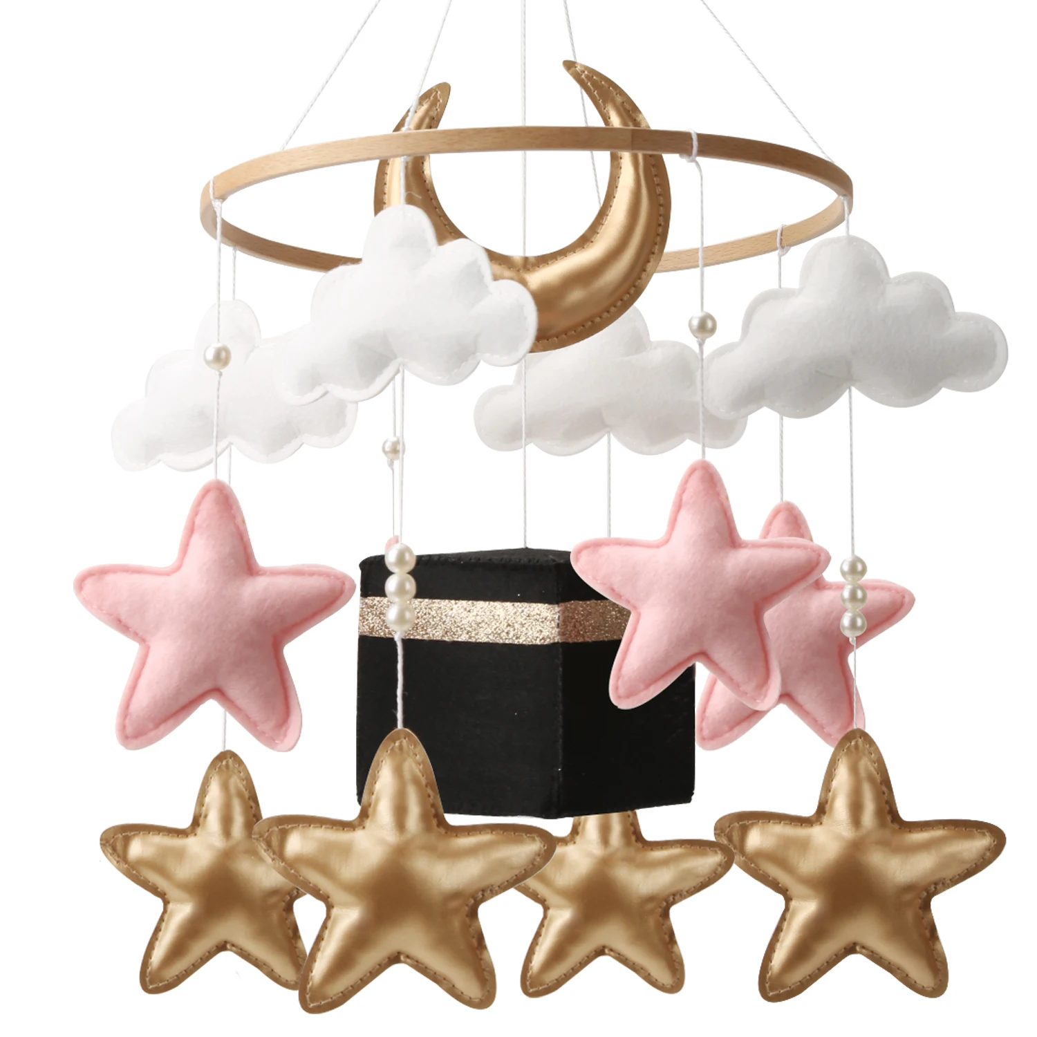 Islamic Baby Mobile for Crib Baby Girl Nursery Decor Baby Kaaba Gift Quran Mobile