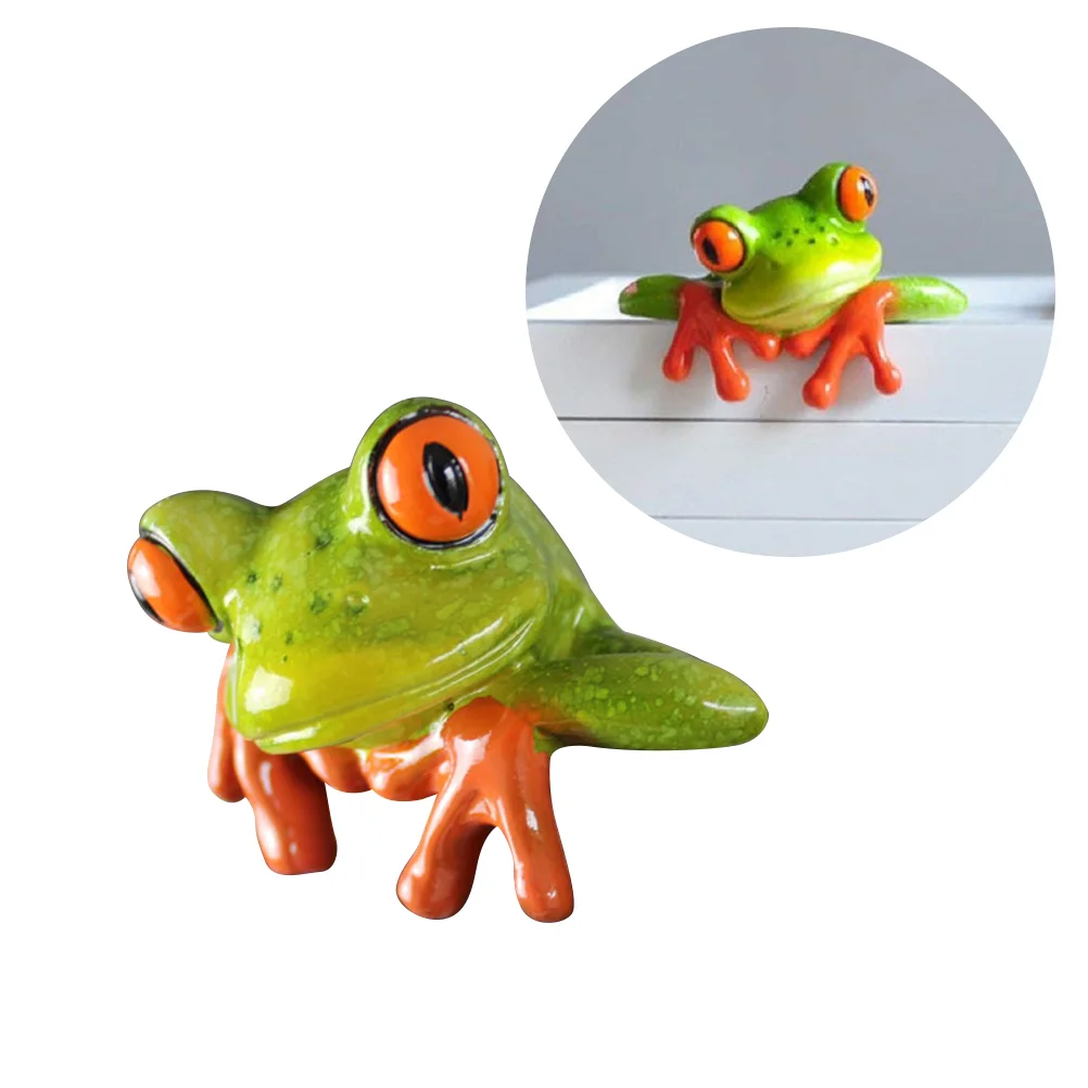 

Creative 3D Craft Computer Decor Frog Creative 3D Craft Lovely Resin Frog Figurine Desk Home Office Computer Ornament