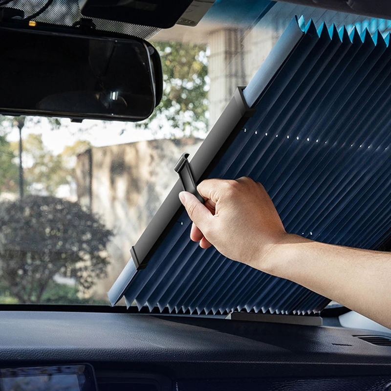 

Car Retractable Windshield Sunshade with Suction Cups Sun Proetect for Auto UV Sun Block Foldable Car Sun Shade Window Sun Block