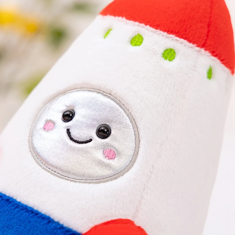 New Sale 18/27cm Plush Rocket Toy Stuffed Spaceship Throw Pillow Soft Decor Birthday Gift Space Discovery Educational For Kids