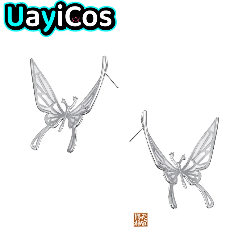 

Anime TGCF Tian Guan Ci Fu Official Hua Cheng Xie Lian Sterling Silver Butterfly Earrings For Women Fashion Jewelry Accessorie