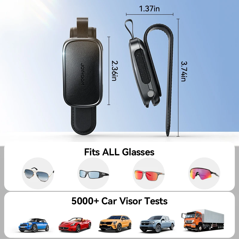 Joyroom Car Sunglasses Holder Universal Car Sun Visor Eyeglass Holder Glasses Clip Card Ticket Storage Clip for Accessories