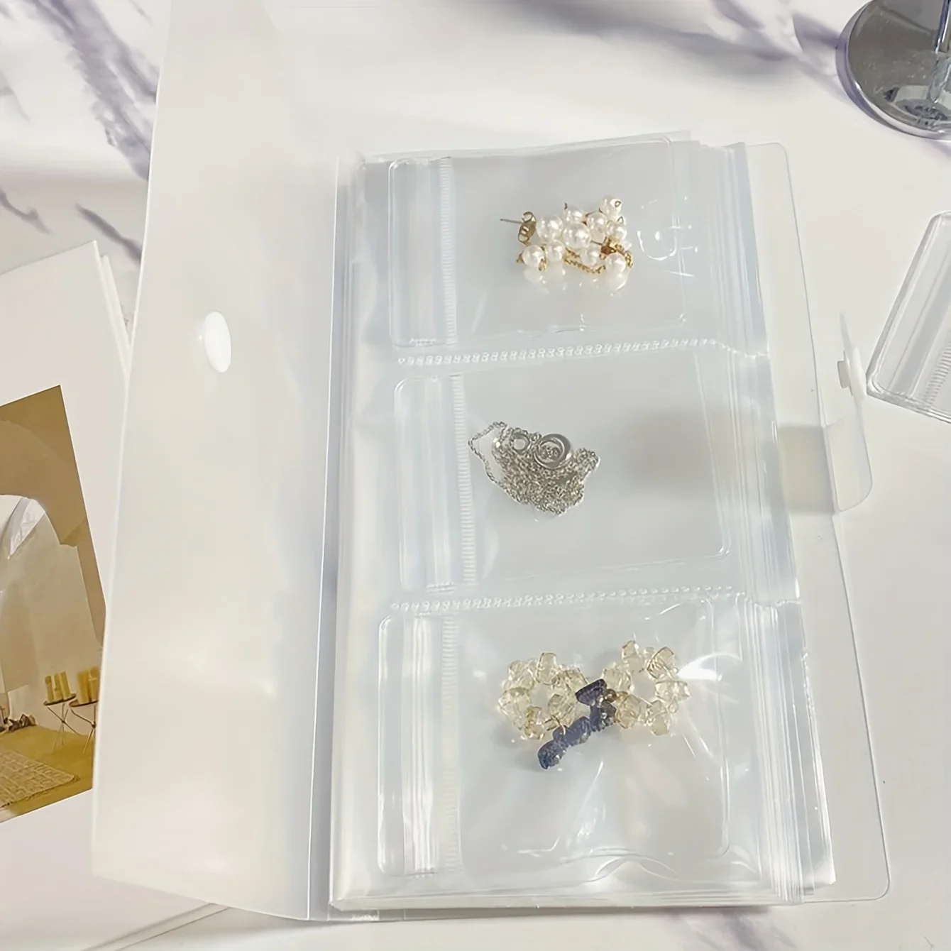 Transparent Book Portable Jewelry Organization