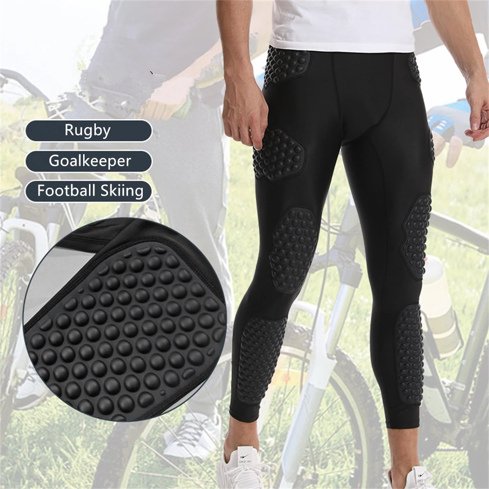Men Basketball Rugby Football Goalkeeper Soccer Training Pants Skating Cycling Tight Thicken EVA Sponge Shorts Hip Pad Protector