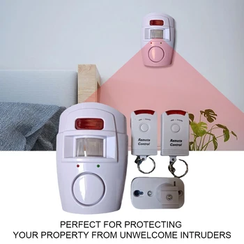 Wireless Motion Sensor Alarm Battery-powered PIR Alert Infrared Sensor Alarm Home Security System for Door Shed Garage Caravan 1