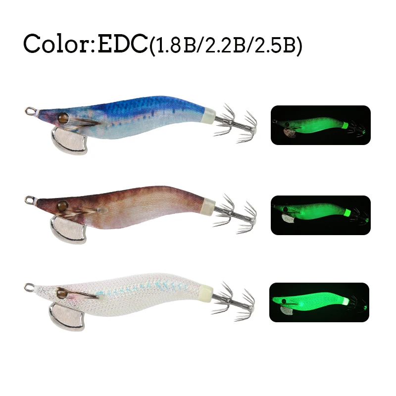 LETOYO 2.5# 2.2# 1.8# サーチ 小型イカ餌 発光イカ ジグ 釣りルアー