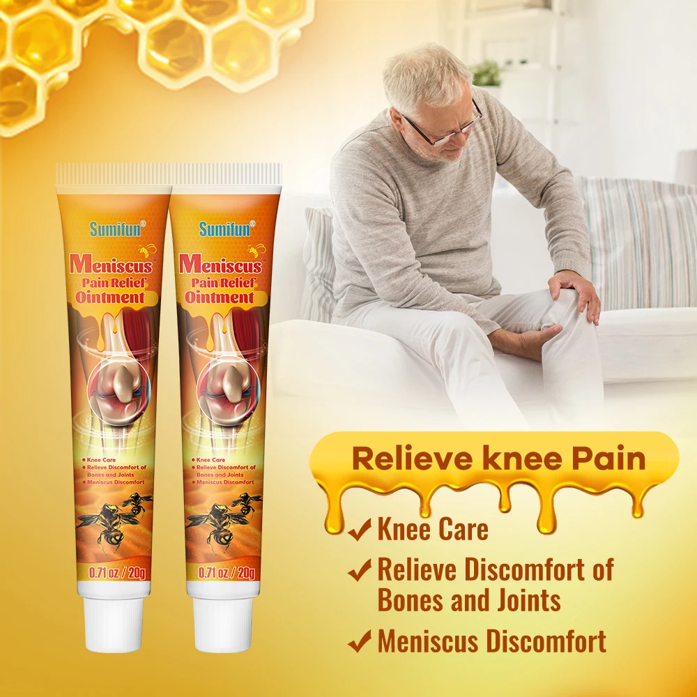 Sumifun Bee Venom Knee Cream Synovitis Meniscus Pain Relief Ointment Rheumatism Arthritis Joint Sprain Ache Plaster 1/5/10Pcs knee pain relief cream