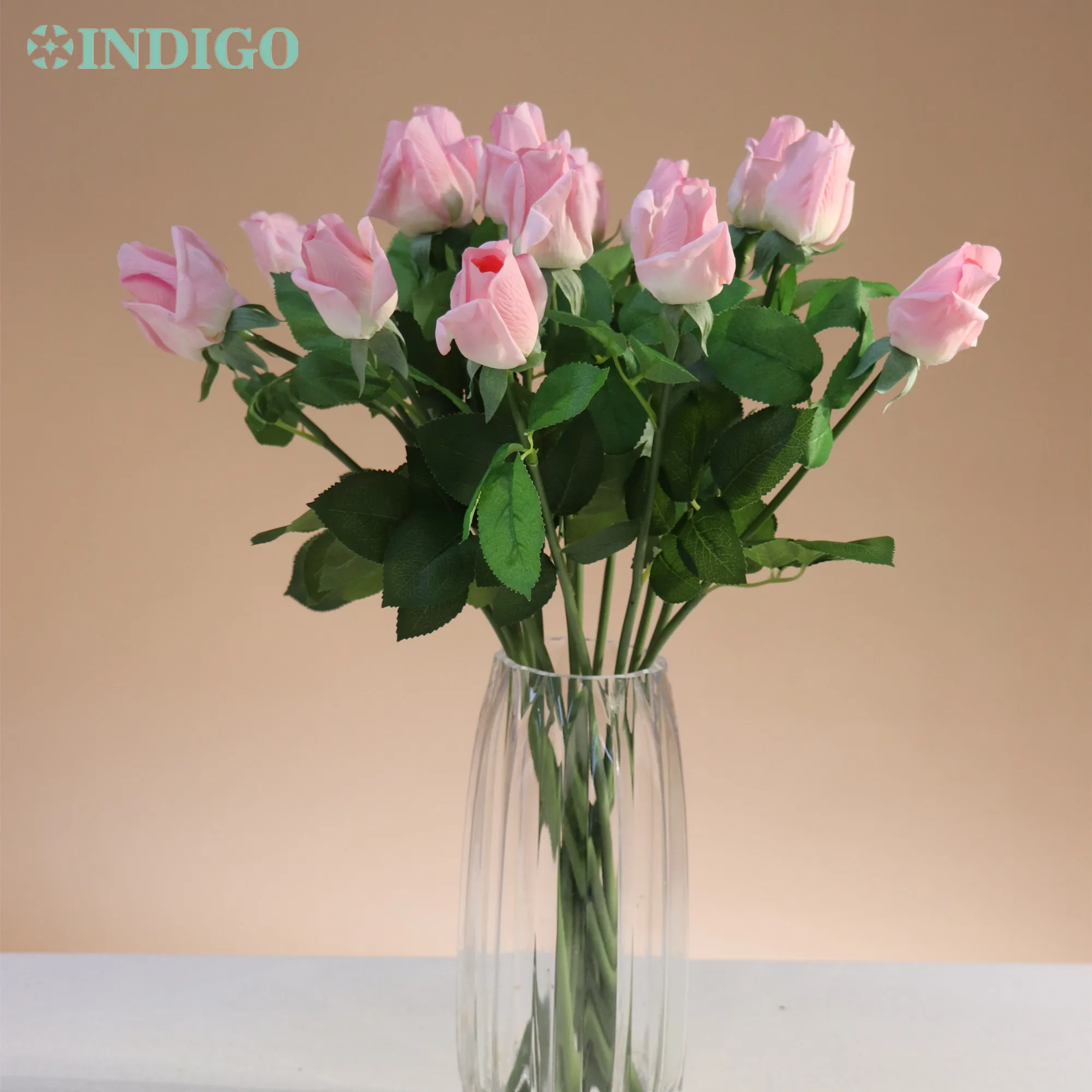 

15PCS Rose Bud Home Decoration 45CM Latex Coating Real Touch Petals Artificial Flower Wedding Nice Display Party Event - INDIGO