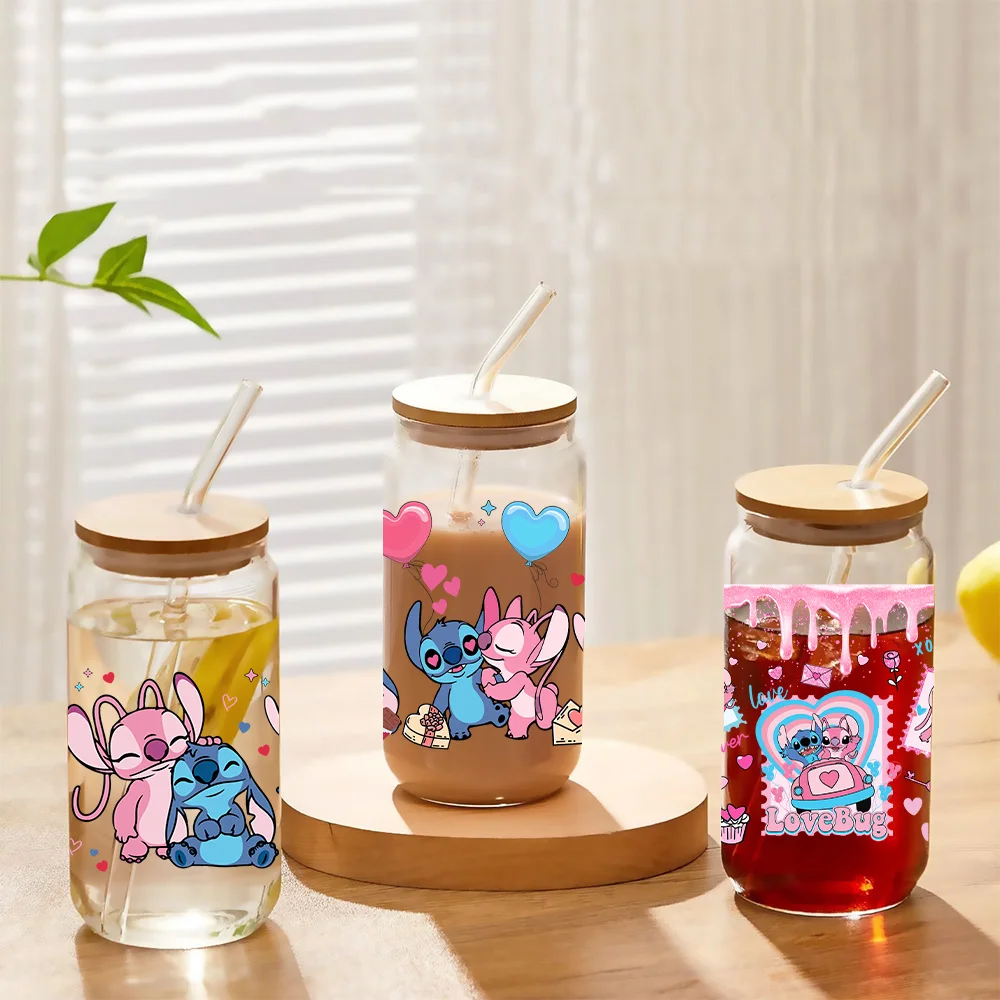 3D Stickers Miniso Stitch Series Easy peel waterproof DIY Decals uvdtf crystal 16oz uv dtf tumbler cup wraps