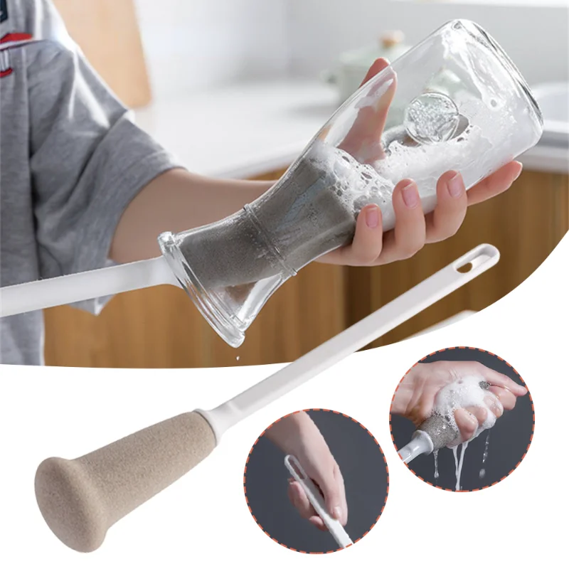 Sponge Bottle Cleaning Brushes Long Handle Kitchen Cup Bottle Brush Home  Cleaner