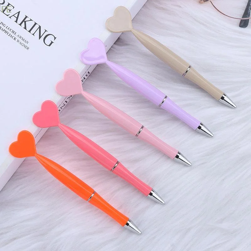 [F] 12pcs Valentine's Day Heart Shape Pens Black Gel Ink Rollerball Pens For Office School Supplies Gift Kids Ballpoint Pens