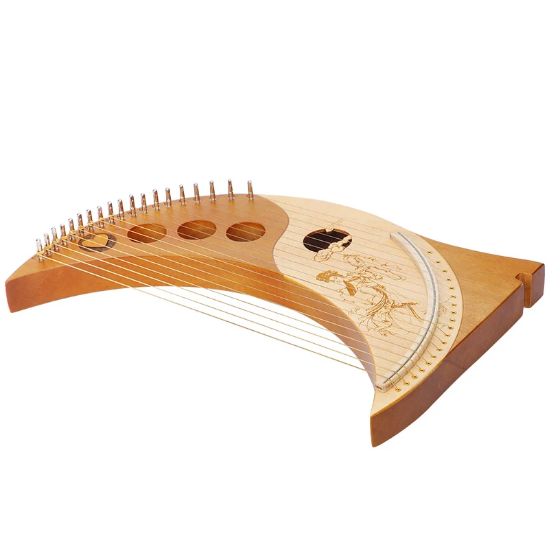 19 String Lyre Piano High Quality Solid Wooden Harp Portable Musical Instrument With Tuning Wrench Tool